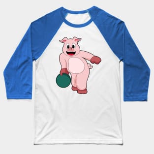 Pig Bowling Bowling ball Baseball T-Shirt